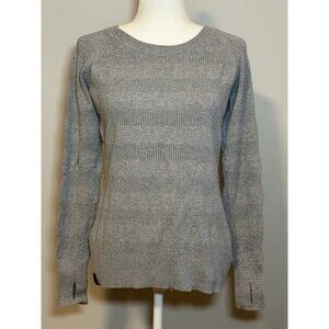 Mondetta Gray Ribbed Pullover Sweater  Size Small Knitted Thumbholes